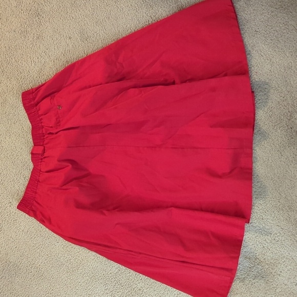 Vintage Karen Scott Pleated Midi Skirt - Red Delight - Picture 4 of 5